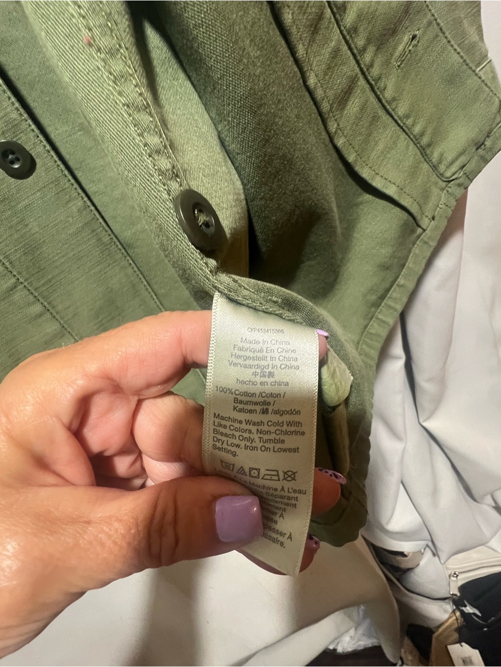 Madewell Olive Green Utility Jacket Women’s Size small Button Front Cotton Jacke - Picture 6 of 8